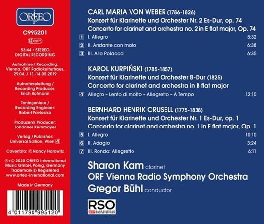 Sharon Kam: Weber, Kurpinski, Crusell - CD Audio - 2