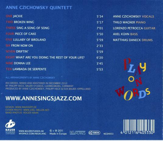 Play on Words - CD Audio di Anne Czichowsky - 2