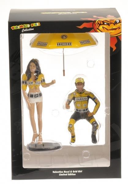 Valentino Rossi Pilota Sitting Figure & Ragazza Ombrellina Motogp Laguna Seca 2005 1:12 Model Rip313050011