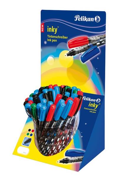 Pelikan Inky Penna in gel con cappuccio Nero, Blu, Verde, Rosso 50 pezzo(i)