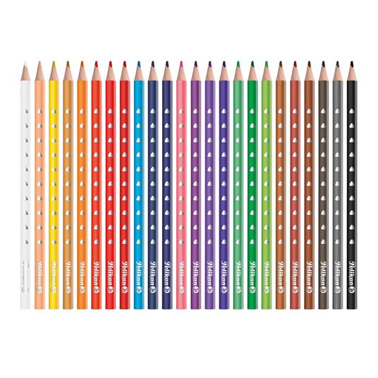 Matite colorate Pelikan triangolari ergonomiche per bambini. Confezione da  12 colori serie Silverino, 3 mm 