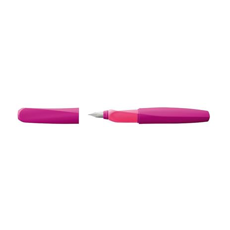 Penna stilografica Pelikan Twist ricaricabile per destrimani e mancini, impugnatura ergonomica triangolare Fucsia-Rosa - 2