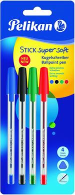 Penna a sfera Pelikan Stick Supersoft con inchiostro superscorrevole.  Confezione 6 penne nere - Pelikan - Cartoleria e scuola