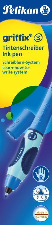 Penna sferografica cancellabile Pelikan Griffix. Fusto blu, per destrimani, cartuccia inchiostro blu inclusa - 2
