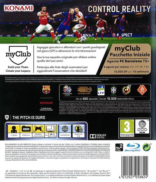 PES 2017 Pro Evolution Soccer - PS3 - gioco per PlayStation3 - Konami -  Sport - Calcio - Videogioco | IBS