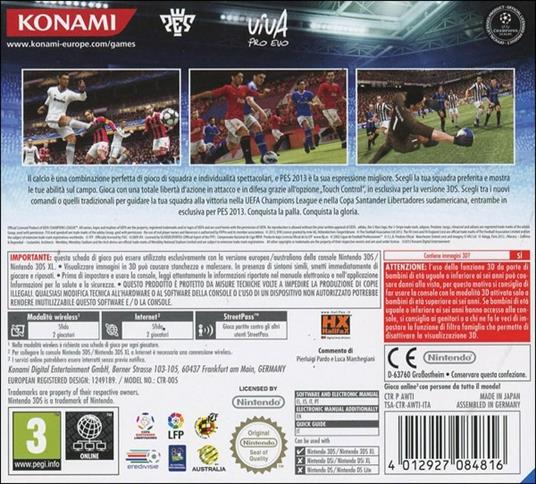 Pro Evolution Soccer 2013 - gioco per Nintendo 3DS - Konami - Sport -  Videogioco | IBS
