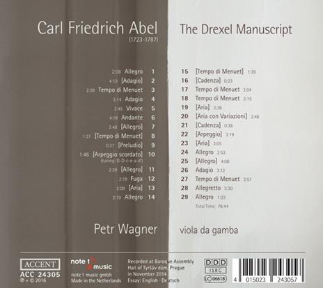 Drexel Manuscript - CD Audio di Carl Friedrich Abel - 2