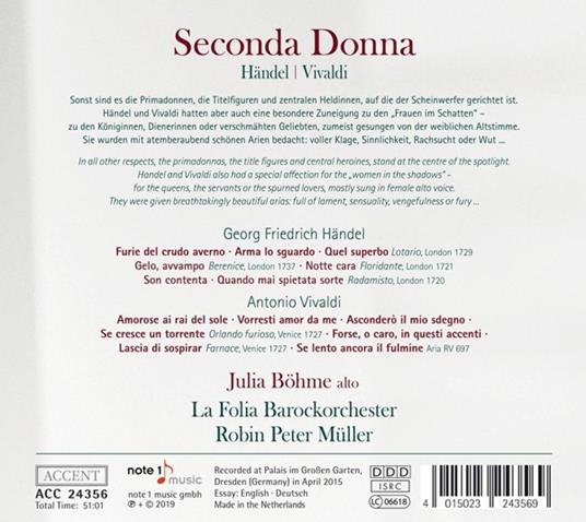 Seconda Donna: Handel & Vivaldi - CD Audio - 2