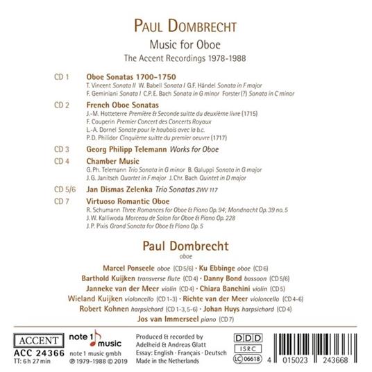 Music For Oboe - CD Audio di Paul Dombrecht - 2