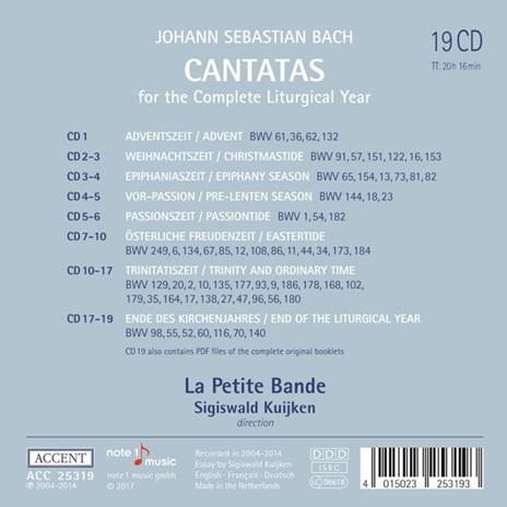 64 Cantate per il ciclo liturgico completo - CD Audio di Johann Sebastian Bach,Sigiswald Kuijken,La Petite Bande - 2