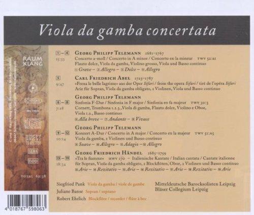 Viola da gamba concertata - CD Audio di Georg Philipp Telemann,Georg Friedrich Händel,Carl Friedrich Abel,Juliane Banse,Siegfried Pank - 2