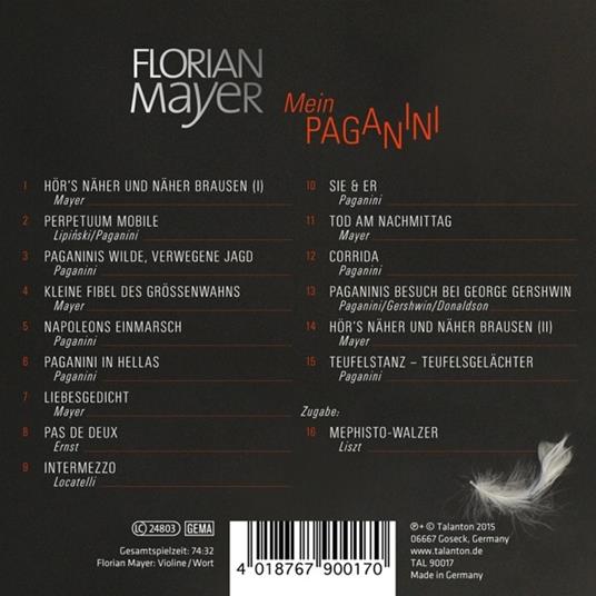 Mein Paganini - CD Audio di Niccolò Paganini,Florian Mayer - 2