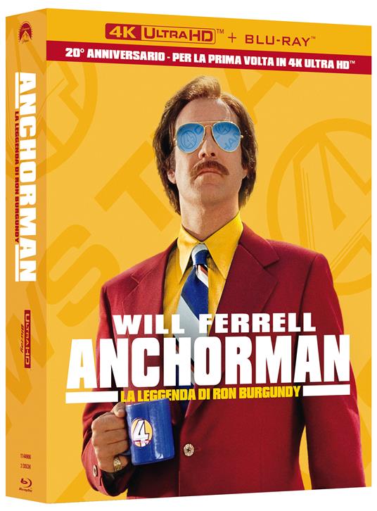 Anchorman. La leggenda di Ron Burgundy (Blu-ray + Blu-ray Ultra HD 4K) di Adam McKay - Blu-ray + Blu-ray Ultra HD 4K