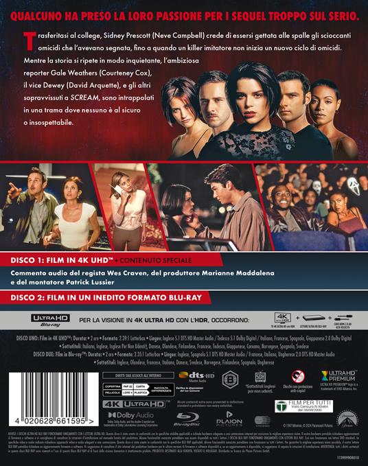 Scream 2 (Blu-ray + Blu-ray Ultra HD 4K) di Wes Craven - Blu-ray + Blu-ray Ultra HD 4K - 2
