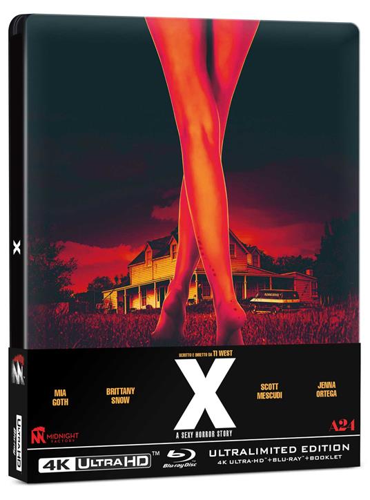 X - A Sexy Horror Story. Steelbook (Blu-ray + Blu-ray Ultra HD 4K) di Ti West - Blu-ray + Blu-ray Ultra HD 4K