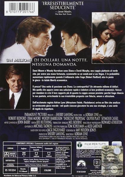 Proposta indecente (DVD) di Adrian Lyne - DVD