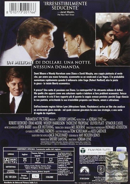 Proposta indecente (DVD) - DVD - Film di Adrian Lyne Drammatico