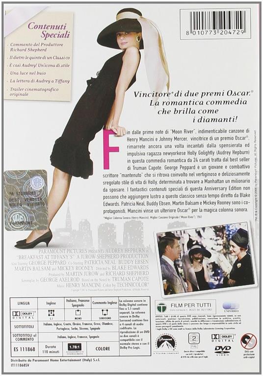 Colazione da Tiffany (DVD) di Blake Edwards - DVD