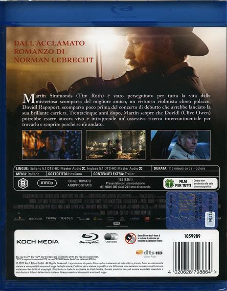 The Song of Names. La musica della memoria (Blu-ray) di François Girard - Blu-ray - 2