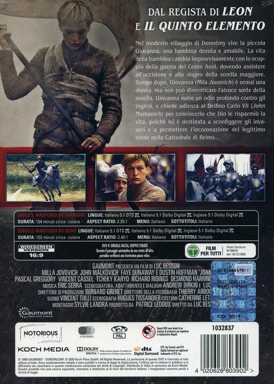 Giovanna d'Arco (2 DVD) di Luc Besson - DVD - 2