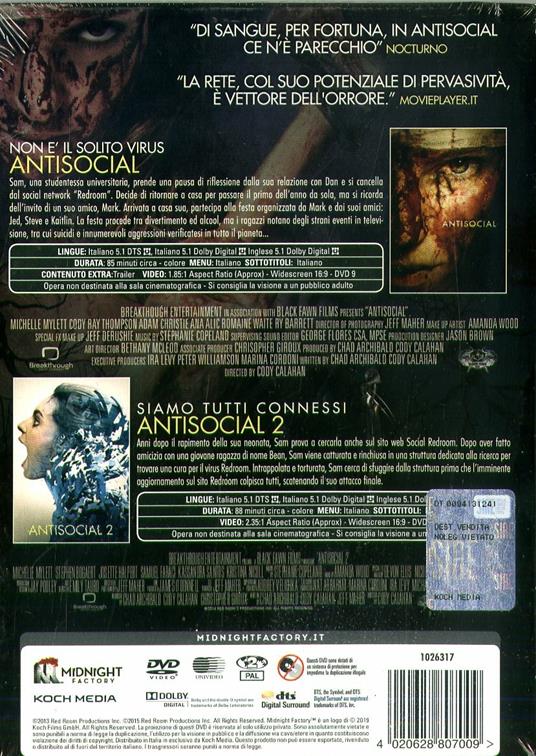Antisocial 1-2 (2 DVD) di Cody Calahan - 2