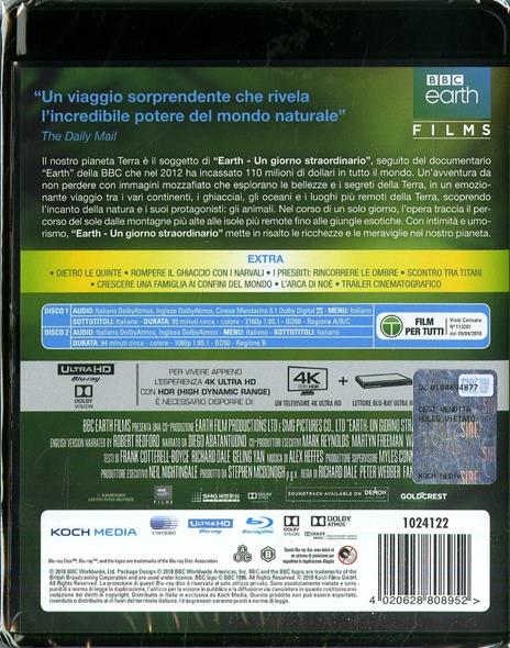 Earth. Un giorno straordinario (Blu-ray + Blu-ray 4K Ultra HD) di Richard Dale,Peter Webber - Blu-ray + Blu-ray Ultra HD 4K - 2