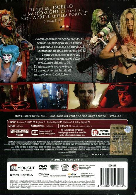 31. Edizione limitata (DVD) - DVD - Film di Rob Zombie Fantastico | IBS