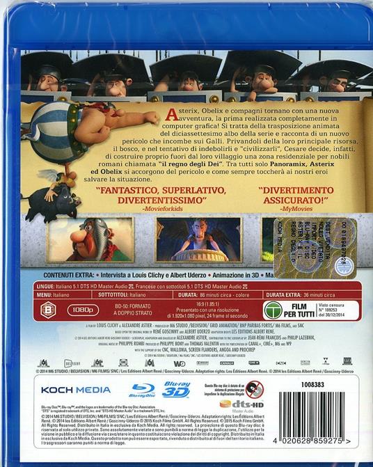 Asterix e il regno degli dei 3D (Blu-ray + Blu-ray 3D) - Blu-ray + Blu-ray  3D - Film di Alexandre Astier , Louis Clichy Animazione | IBS