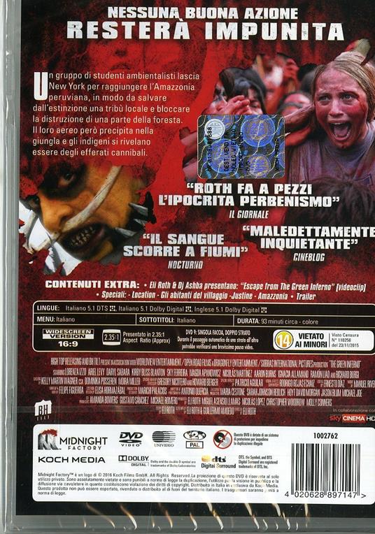 The Green Inferno di Eli Roth - DVD - 2
