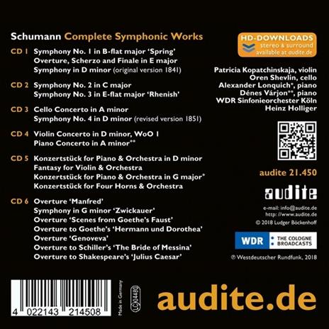 Musica sinfonica completa - CD Audio di Robert Schumann,WDR Sinfonieorchester Köln - 2