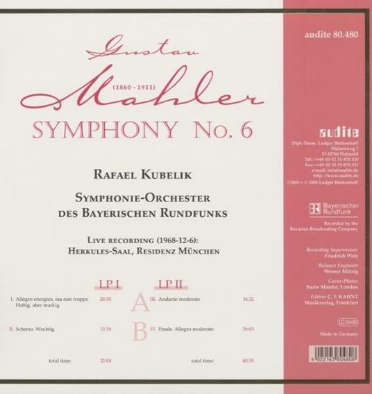 Sinfonia n.6 - Vinile LP di Gustav Mahler - 2
