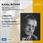 Sinfonia n.1 / Concerto per violino n.5 - CD Audio di Johannes Brahms,Henri Vieuxtemps,Karl Böhm