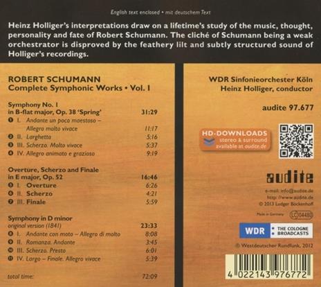 Opere sinfoniche vol.1 - CD Audio di Robert Schumann - 2