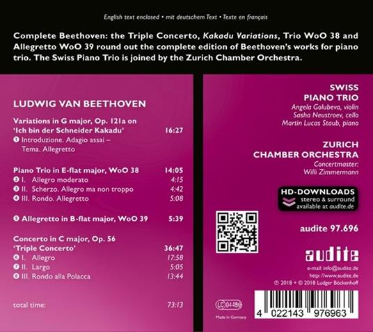 Musica completa per pianoforte vol.5 - CD Audio di Ludwig van Beethoven,Swiss Piano Trio - 2