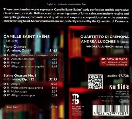 Quintetto con pianoforte op.14 - CD Audio di Camille Saint-Saëns - 2