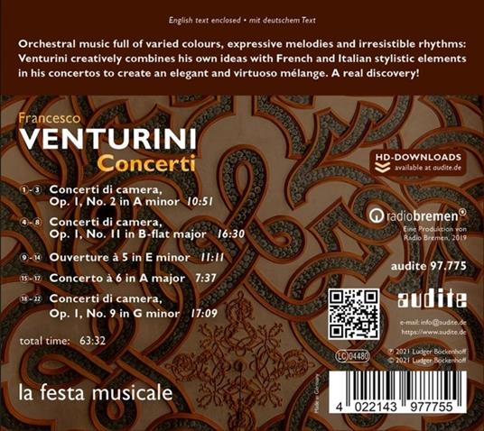 La Festa Musicale - CD Audio di Francesco Venturini - 2