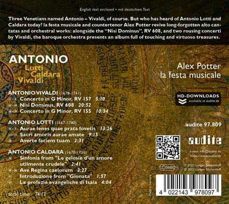 Antonio - CD Audio di Antonio Vivaldi,Alex Potter - 2