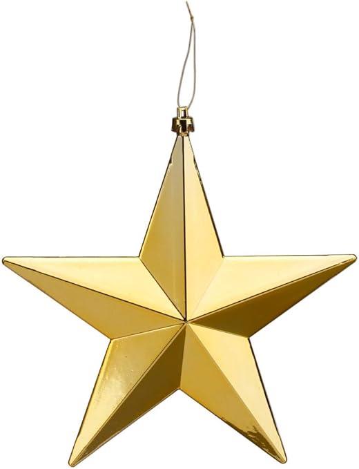 Inge‘s Christmas Decor 81102 G001 Decorazione natalizia a forma di stella Plastica Oro 12 pz