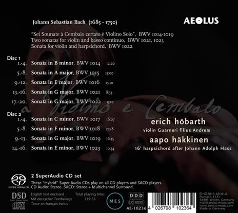 Sonate for Violin & Harp - SuperAudio CD di Johann Sebastian Bach - 2