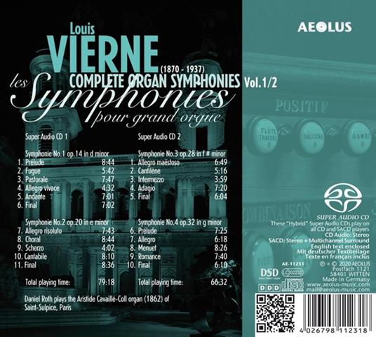 Complete Organ Symphonies Vol. 1 & 2 - CD Audio di Louis Vierne,Daniel Roth - 2