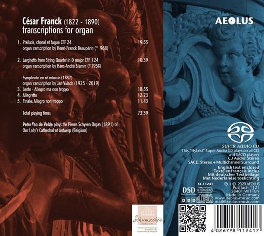 Franck Transcriptions For Organ (SACD) - SuperAudio CD di César Franck,Peter Van De Velde - 2