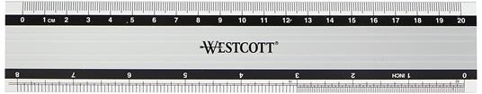 Westcott E-10190 00 Righello in alluminio particolarmente antiscivolo, 20 cm / 8 pollici