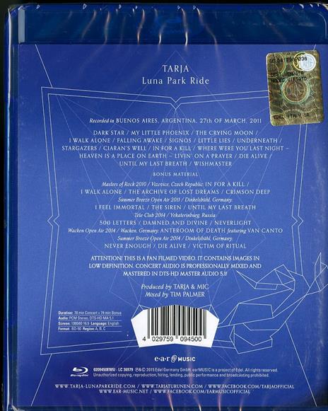 Tarja. Luna Park Ride (Blu-ray) - Blu-ray di Tarja - 2