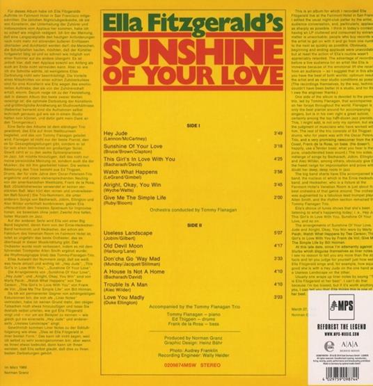 Sunshine of Your Love - Vinile LP di Ella Fitzgerald - 2