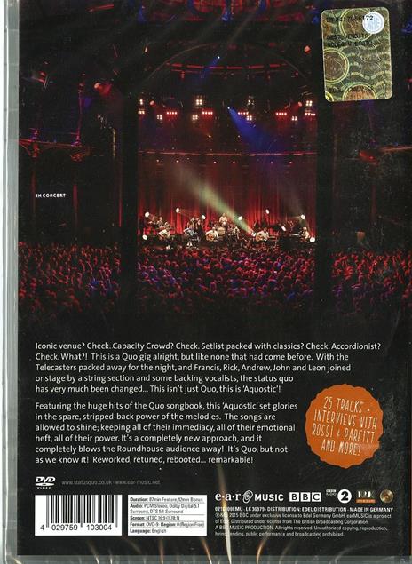 Status Quo. Aquostic. Live At The Roundhouse (DVD) - DVD di Status Quo - 2