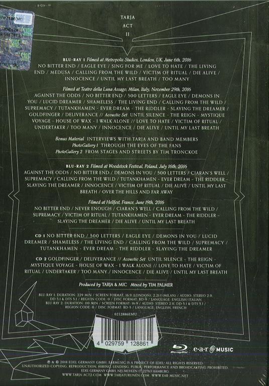 Act II (Mediabook Limited Edition) - CD Audio + Blu-ray di Tarja - 2