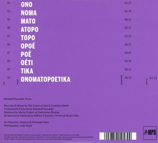 Ono Mato Poetika - CD Audio di Malakoff Kowalski - 2