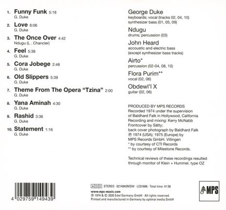 Feel - CD Audio di George Duke - 2