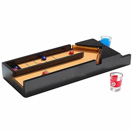 Shuffle Board Shuffleboard Gioco Alcolico in Legno con 2 Bicchierini - 2