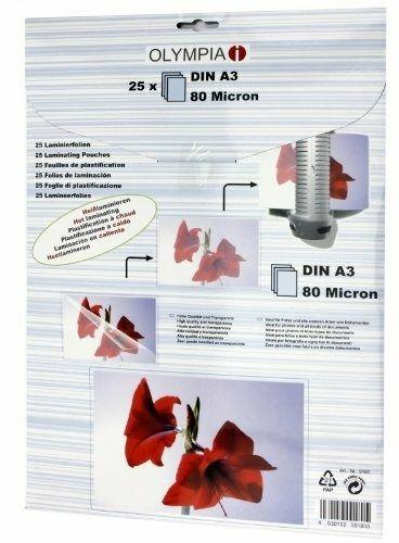 Olympia 1x25 DIN A3 80 micron pellicola per plastificatrice 25 pezzo(i)